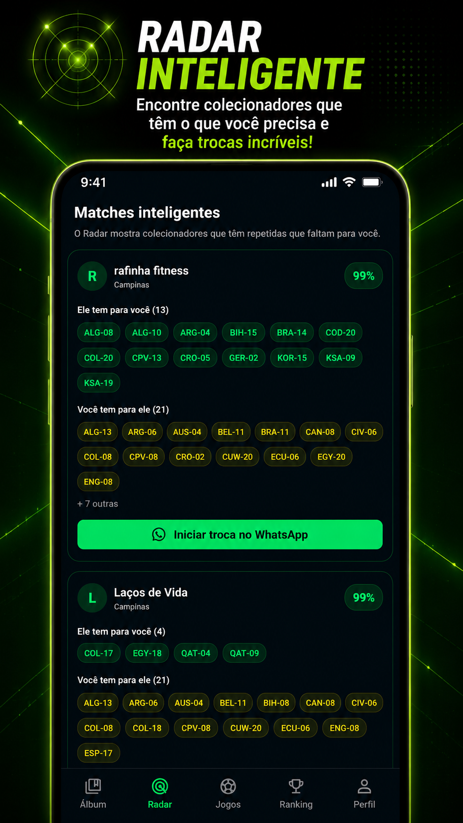 Radar inteligente do Repetiu
